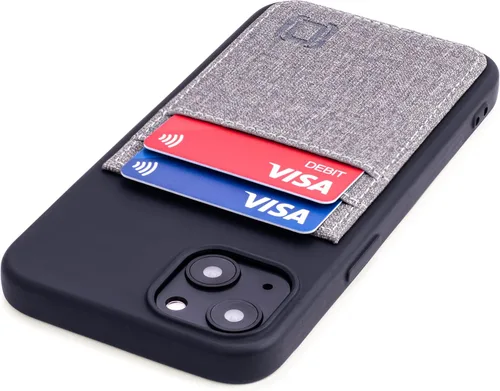 Vista 20 de Dockem Funda tipo cartera para iPhone 13 con carcasa de silicona líquida, placa de metal integrada para montaje magnético y 2 bolsillos para Negro