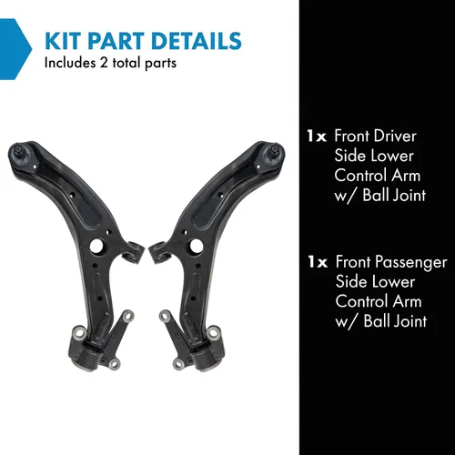 Vista 187 de Conjunto de Brazo de Control Inferior Delantero y Junta Esférica TRQ para Lado del Conductor y del Pasajero 2 Piezas Compatible con Ford Mustang GT
