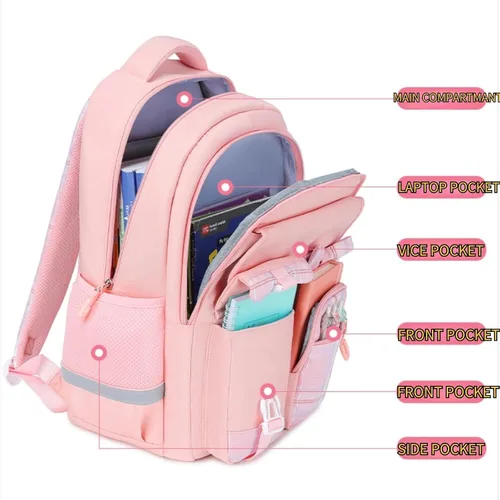Vista 7 de Mochila Vivixilan Kawaii, Resistente al Agua y Transpirable con Múltiples Bolsillos, Adecuada para Viajes y como Regalo de Cumpleaños