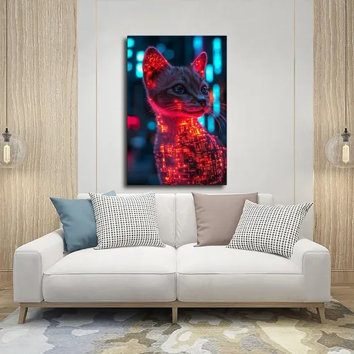 Vista 5 de Vaporwave Retro Futuristic Wall Art – Neon Cityscape Print – 80s Synthwave Aesthetic Poster for Bedroom & Office Decor Modern Wall Prints Abstract