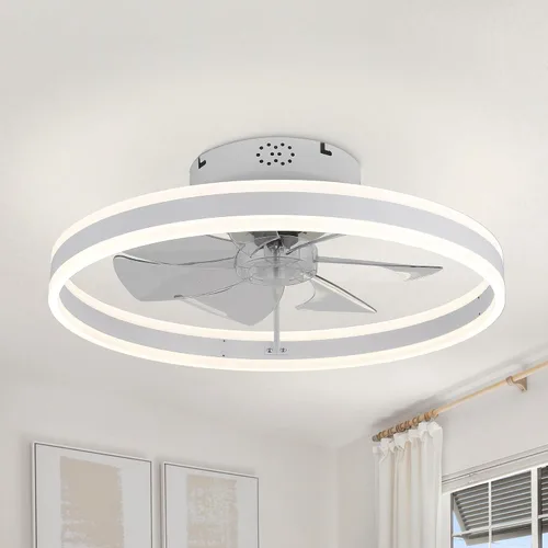 Vista 9 de Ventiladores de techo dorados de 20 pulgadas con luces para dormitorio Oro