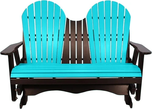 Vista 25 de Silla mecedora Aruba Adirondack de 2 pies, fabricada en Amish, madera de polietileno para exteriores, accesorios de acero inoxidable, fabricada