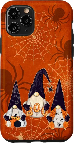 Vista 27 de iPhone 16 Spooky Halloween Gnomes Pumpkin Spider Pattern Witchy Boo Case