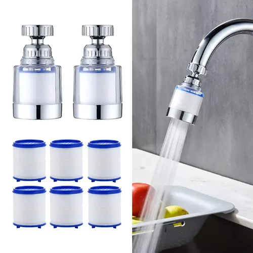 Vista 11 de LiXiongBao Grifo Giratório de 360° Purificador de Água, Reduce Cloro, Elimina Fluoruro, Metales Pesados, Suaviza Agua Dura, Fácil Instalación, 4