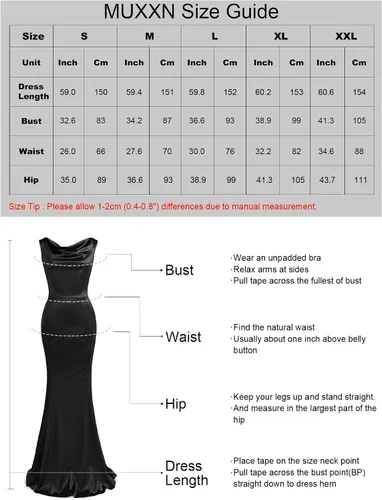 Vista 7 de MUXXN Vestido de noche formal sin mangas de sirena elegante de los años 30 para mujer