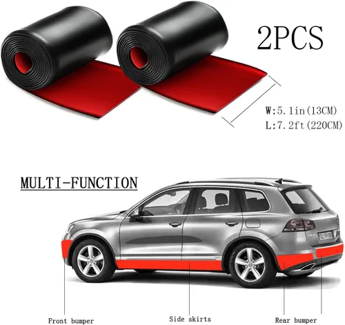 Vista 2 de muekzru 2 faldas laterales universales de 7.2 x 5.1 pulgadas para automóviles, faldas laterales universales de goma antiarañazos, protectores