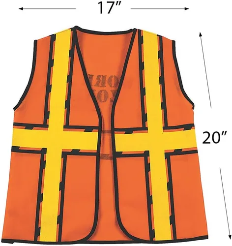 Vista 2 de Fun Express Chaleco de trabajador de construcción para niños, disfraz de Halloween y accesorios de juego activo