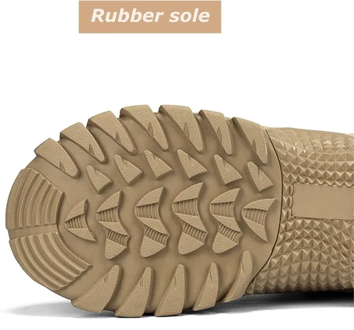 Vista 6 de Kervaky Botas tácticas militares para hombre, botas de trabajo, botas de combate, botas de desierto, botas de senderismo, botas de cuero, botas