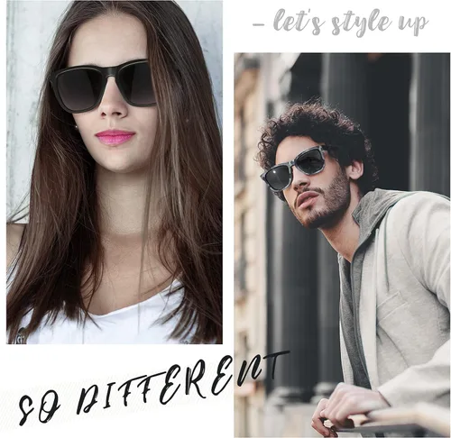 Vista 2 de Joopin Lentes de sol polarizados grandes y cuadrados para hombres, lentes de sol grandes de moda para mujer, protección UV, lentes de sol unisex