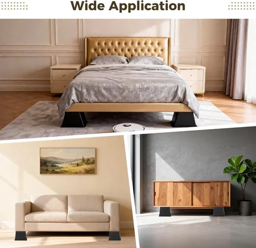 Vista 6 de OMISTAR 4 Pcs Bed Risers, 6 Inch Tall Heavy Duty Furniture Risers with L-Edge Design, Trapezoidal Anti-Slip Support Blocks, Plastic Square Elevator