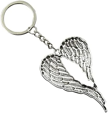 Vista 3 de PHAETON 20pcs plata alas de ángel encantos llavero para memorial llavero religioso regalos