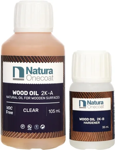Vista 48 de Aceite Mancha para Madera - 769 pies² - 1.3 L, Blanco – Acabado de Madera para Muebles de Interior y Pisos - Aceite de Madera de Linaza - Secado