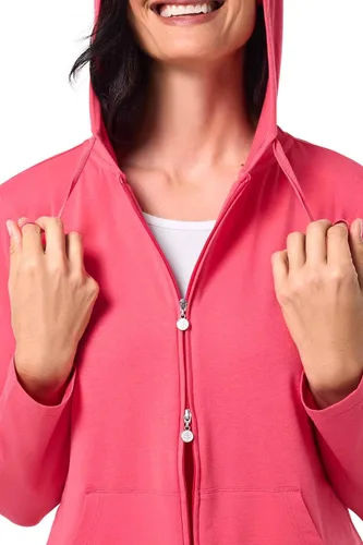 Vista 38 de Sudadera con capucha para la costa, de Coolibar, para mujer, UPF 50+, protege del sol