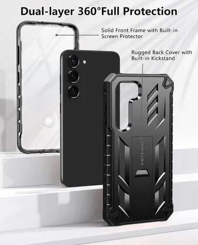 Vista 4 de FNTCASE Funda protectora para Samsung Galaxy-S23: funda resistente a prueba de golpes para teléfono celular de doble capa con protector de pantalla