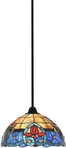 Vista 296 de Toltec Lighting Paramount - Mini colgante de 1 luz en acabado negro mate con cristal de arte perla de 7 pulgadas y estilo negro