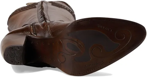 Vista 3 de Cuadra Botas altas de mujer en piel bovina con cremallera marrón