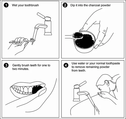 Vista 5 de Kit de blanqueamiento de dientes Pasta de dientes de carbón activado Polvo de carbón orgánico Blanqueador de dientes blancos Blanqueador de dientes
