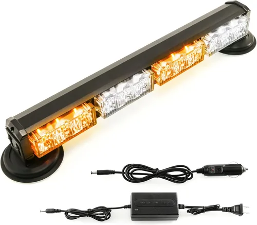 Vista 8 de Barra de luces estroboscópicas de emergencia alimentada por batería de 14.8 pulgadas para camiones/vehículos, recargable, inalámbrico, en la azotea