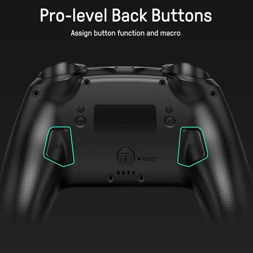 Vista 3 de FUNLAB Switch Pro - Controlador inalámbrico compatible con Nintendo SwitchOLEDLite, control remoto Bluetooth FF con 7 colores LED, paleta