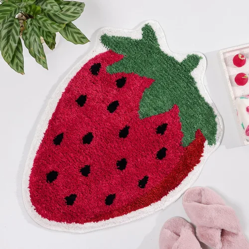 Vista 13 de FROZZUR Alfombra de baño de plátano, tapetes de baño para baño, bonita alfombra de bañera amarilla en forma de fruta, alfombra de baño de Navidad