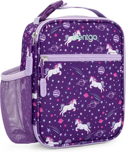 Vista 11 de Bentgo - Bolsa de almuerzo aislada para niños, resistente al agua, reutilizable, ligera y duradera, con soporte para botella de agua y bolsillo