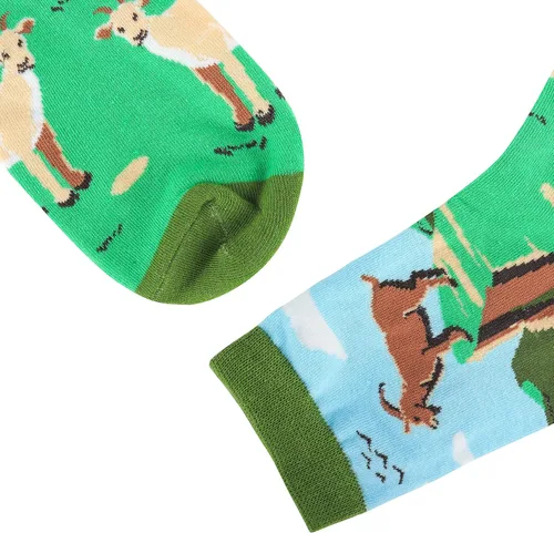 Vista 4 de Belloxis Corgi - Calcetines de algodón para mujeres y niñas enfermeras tortugas marinas pandas 5 pares