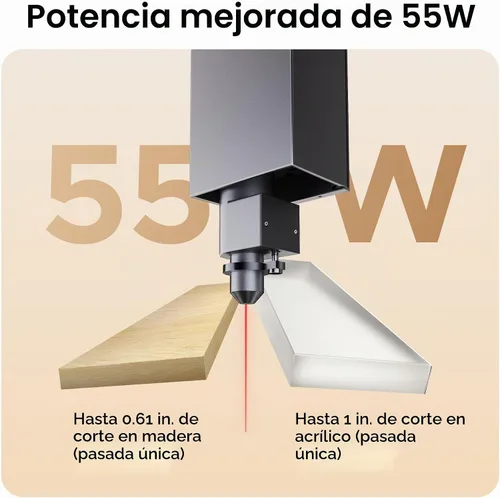 Vista 5 de OMTech Polar Lite - Grabador láser de CO2 con refrigerante láser de CO2, máquina de grabado láser de escritorio de 20 x 12 pulgadas, 55 W para uso