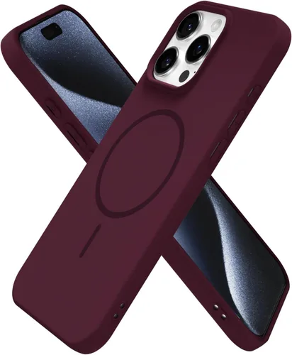 Vista 193 de Oakxco Funda de Silicona Mag Safe para iPhone 12 Pro Max, Funda Magnética Delgada y Fina Compatible con Carga Inalámbrica MagSafe, Bonita Funda