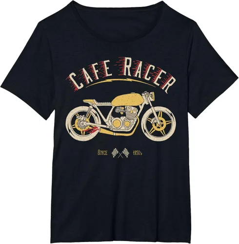 Vista 31 de Camiseta Cafe Racer - Old School - Camiseta de motocicleta vintage Negro