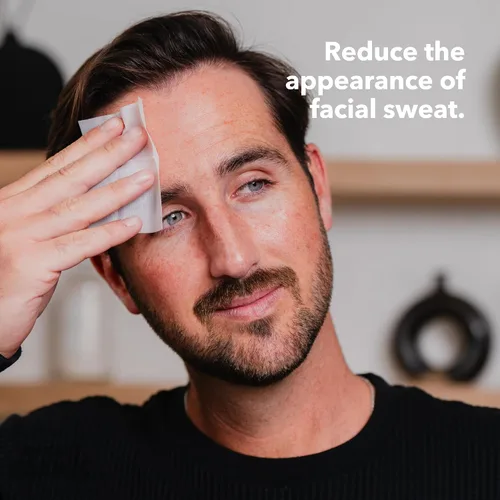 Vista 3 de SweatBlock Toallitas faciales antitranspirantes para hombres y mujeres, 15 unidades, ayudan a controlar la piel grasa, reducir el brillo