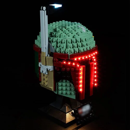 Vista 4 de Kyglaring Kit de luces LED para Lego 75277 Star Wars Boba Fett casco de exhibición (el modelo no incluido) (versión estándar)