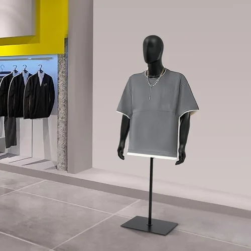Vista 6 de Soporte de exhibición de vestido masculino, forma de vestido masculino de metal, cuerpo troso maniquí, maniquí de ropa de altura ajustable