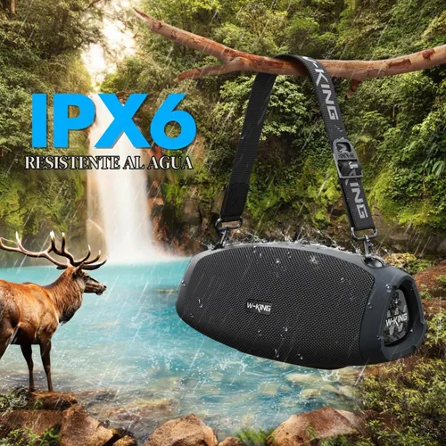 Vista 6 de W-KING Altavoces Bluetooth portátiles ruidosos, 120 W máx. con micrófono inalámbrico 70W Outdoor Speaker Bluetooth Wireless Waterproof, Triple