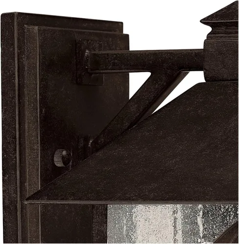 Vista 6 de Franklin Iron Works Lámpara de pared para exteriores, con núcleo de casa de campo natural, para jardín francés, lámpara de bronce de 10 1/2