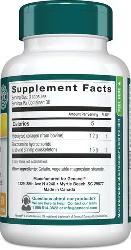 Vista 2 de Genacol Plus – Suplemento de glucosamina y colágeno, péptidos de colágeno ultrahidrolizados, facilita el movimiento de las articulaciones, mantiene