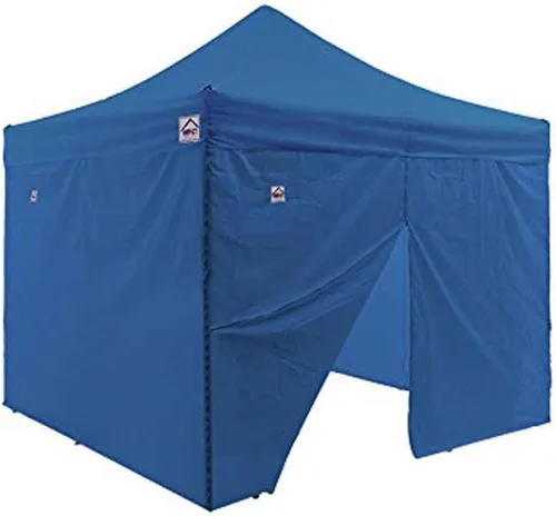 Vista 2 de Impact Canopy Paredes para carpa desplegable de 10 x 10 pies, 4 paredes laterales, azul rey