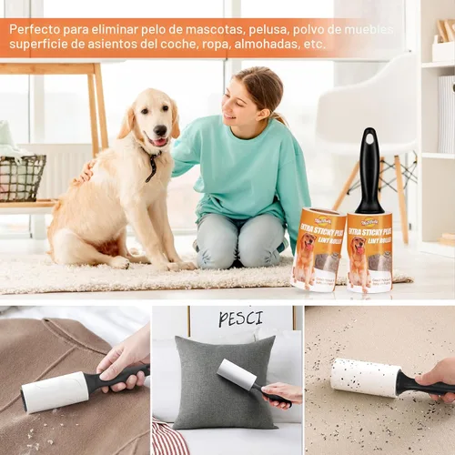 Vista 3 de WulaWindy Rodillo de Pelusa para Pelo de Mascotas, Rodillos de Pelusa Extra Adhesivos Removedor de Pelo de Mascotas para la Ropa, Paquete de Valor