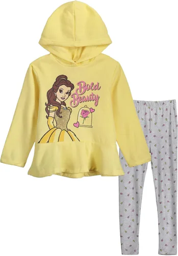 Vista 10 de Disney Princesa Mulan Rapunzel Jasmine Ariel Belle Cenicienta Tiana Tinker Sudadera con Capucha y Leggings para Niñas de Pequeñas a Grandes Princess