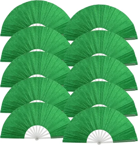 Vista 10 de 10 ventiladores plegables grandes de mano para hombres y mujeres, abanicos decorativos plegables, accesorios rave, utilizado para bailes, fiestas