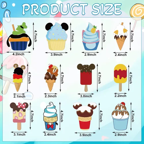 Vista 2 de 12 calcomanías para puerta de crucero de ratón, para nevera, refrigerador, lindo imán de helado para puerta de automóvil, nevera, pizarras blancas
