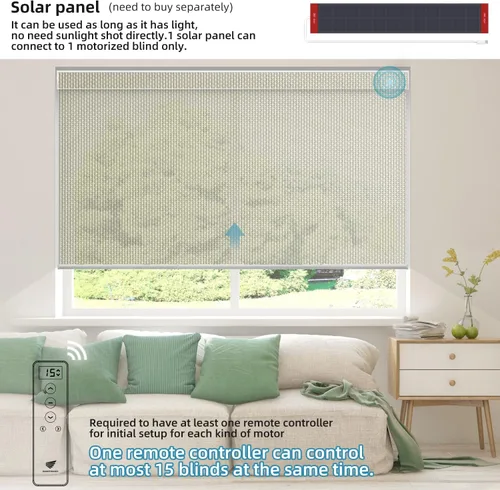 Vista 2 de SmartWings Persianas enrollables motorizadas de 5% de apertura funcionan con HomeKit, Alexa, SmartThings, Google, persianas inteligentes motorizadas
