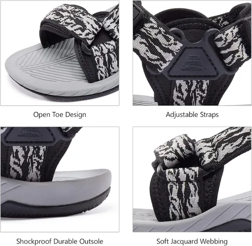 Vista 5 de CAMELSPORTS Sandalias atléticas para hombre con correa para el aire libre, sandalias de playa de verano, impermeables, zapatos de agua