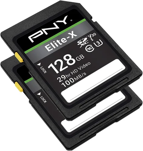 Vista 2 de PNY Tarjeta de memoria flash Elite-X C10 U3 V30 SDXC de 128 GB, 2
