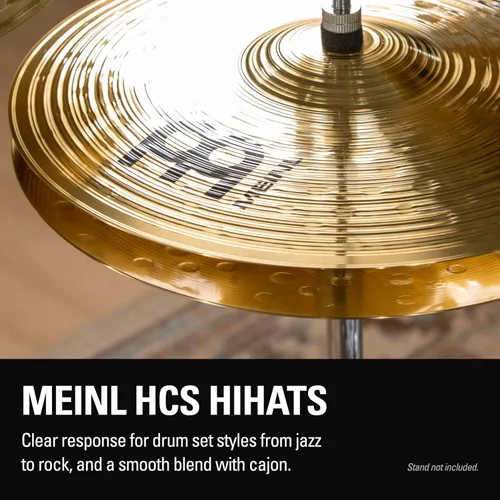 Vista 3 de HCS - Platillos Hihats (Hi Hat) para batería de 15 pulgadas, pares, fabricados en Alemania, latón medio tradicional, 2 años de garantía