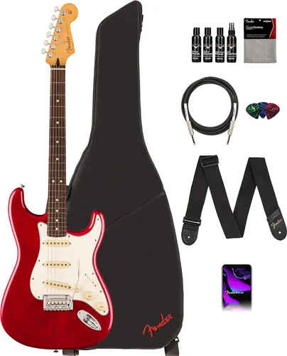 Vista 19 de Fender Player II Modified Stratocaster - Paquete de atardecer con bolsa de concierto, correa, cable, paquete de 3 púas y kit de limpieza de guitarra