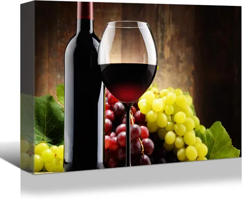 Vista 23 de Denozer - Lienzo decorativo para cocina, diseño de vino tinto (16.0 x 12.0 in)