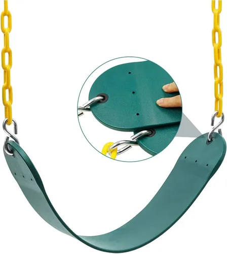 Vista 3 de Take Me Away Asiento de columpio resistente con cadena de 66 pulgadas recubierta de plástico, accesorios de repuesto para juego de columpio al aire