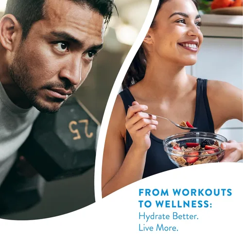 Vista 4 de HTWO Agua de hidrógeno molecular premium, sabor a fresa, sin azúcar, paquete de 12 unidades de 16.9 onzas, bebida deportiva energética, soporte