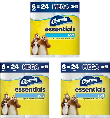 Vista 11 de Charmin Essentials - Papel higiénico suave, 6 mega rollos, 330 hojas por rollo