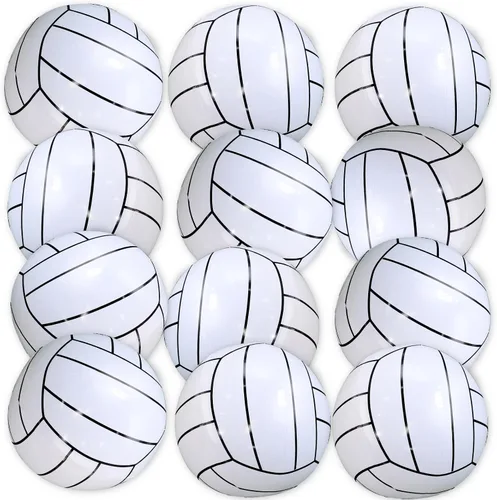 Vista 14 de Paquete de 12 bolas de playa inflables con purpurina a granel, pelota de playa de 16 pulgadas, juguetes para juegos de adultos y niños, decoración